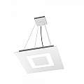 Sospensione Moderna Quadrata Carpet Metallo Bianco 4 Luci 2G11 39Cm 1137_S40-BI