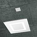 Sospensione Moderna Quadrata Carpet Metallo Bianco 4 Luci 2G11 48Cm 1137_S50-BI