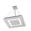 Sospensione Moderna Quadrata Carpet Metallo Grigio 4 Luci 2G11 48Cm 1137_S50-GR