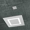 Sospensione Moderna Quadrata Carpet Metallo Grigio 4 Luci 2G11 48Cm 1137_S50-GR