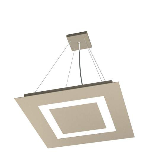 Sospensione Moderna Quadrata Carpet Metallo Sabbia 4 Luci 2G11 48Cm 1137_S50-SA