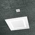 Sospensione Moderna Quadrata Carpet Metallo Bianco 4 Luci 2G11 58Cm 1137_S60-BI