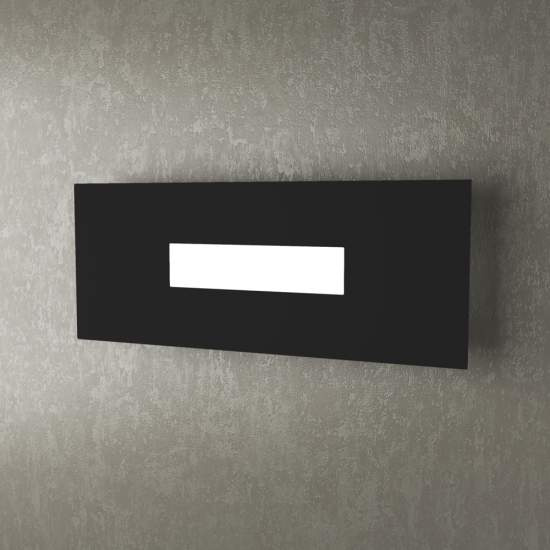 Applique Moderna Rettangolare Wally Metallo Nero 1 Luce 2G11 40Cm | Top Light