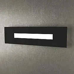 Applique Moderna Rettangolare Wally Metallo Nero 1 Luce 2G11 56Cm