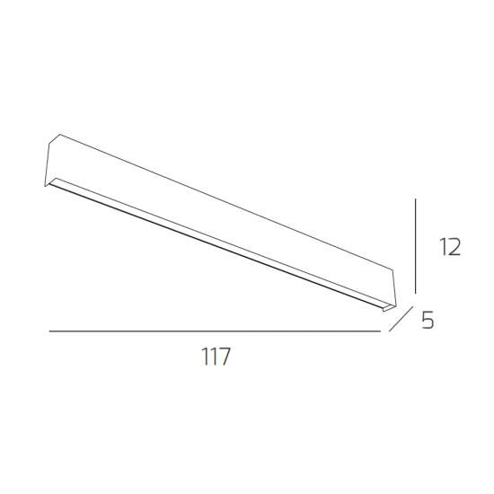 Applique Moderna Wally Metallo Sabbia 4 Luci 2G11 117Cm 1138_A120-SA