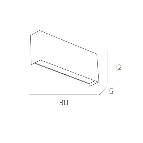 Applique Moderna Wally Metallo Grigio 2 Luci 2G11 30Cm 1138_A30-GR