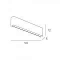 Applique Moderna Wally Metallo Grigio 2 Luci 2G11 50Cm 1138_A50-GR