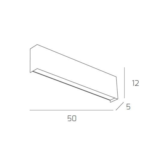 Applique Moderna Wally Metallo Grigio 2 Luci 2G11 50Cm 1138_A50-GR