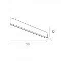Applique Moderna Wally Metallo Grigio 4 Luci 2G11 90Cm 1138_A90-GR