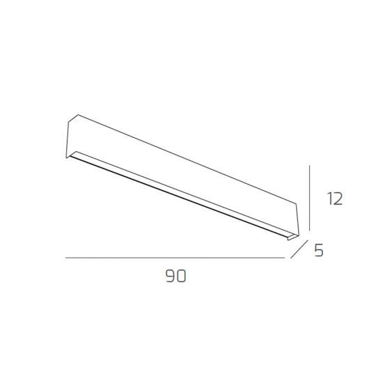 Applique Moderna Wally Metallo Grigio 4 Luci 2G11 90Cm 1138_A90-GR