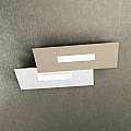 Plafoniera Moderna Rett. 2 Moduli Wally Metallo Bianco E Sabbia 2 Luci 2G11 52Cm 1138_M1-BS
