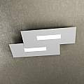 Plafoniera Moderna Rett. 2 Moduli Wally Metallo Grigio 2 Luci 2G11 52Cm 1138_M1-GR