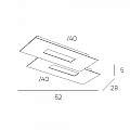 Plafoniera Moderna Rett. 2 Moduli Wally Metallo Sabbia 2 Luci 2G11 52Cm 1138_M1-SA