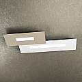 Plafoniera Moderna Rett. 2 Moduli Wally Metallo Bianco E Sabbia 2 Luci 2G11 71Cm 1138_M2-BS