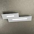 Plafoniera Moderna Rett. 2 Moduli Wally Metallo Grigio 2 Luci 2G11 71Cm 1138_M2-GR