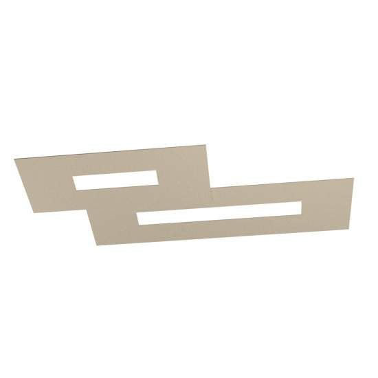 Plafoniera Moderna Rett. 2 Moduli Wally Metallo Sabbia 2 Luci 2G11 71Cm 1138_M2-SA