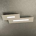 Plafoniera Moderna Rett. 2 Moduli Wally Metallo Sabbia 2 Luci 2G11 71Cm 1138_M2-SA