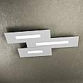 Plafoniera Moderna Rett. 3 Moduli Wally Metallo Grigio 3 Luci 2G11 80Cm 1138_M3-GR