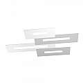 Plafoniera Moderna Rett. 3 Moduli Wally Metallo Bianco Grigio 4 Luci 2G11 102Cm 1138_M4-BG
