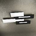 Plafoniera Moderna Rett. 3 Moduli Wally Metallo Bianco E Nero 4 Luci 2G11 102Cm 1138_M4-BN