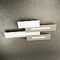 Plafoniera Moderna Rett. 3 Moduli Wally Metallo Bianco Sabbia 4 Luci 2G11 102Cm 1138_M4-BS