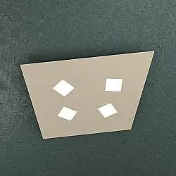 Plafoniera Moderna Note Metallo Sabbia 4 Luci Gx53 55Cm