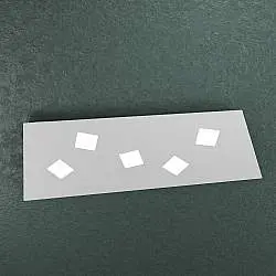 Plafoniera Moderna Note Metallo Grigio 5 Luci Gx53 89Cm