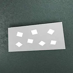 Plafoniera Moderna Note Metallo Grigio 7 Luci Gx53 80Cm