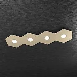 Plafoniera Moderna Hexagon Metallo Sabbia 4 Luci Led 12X4W