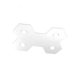 Plafoniera Moderna 5 Moduli Hexagon Metallo Bianco 4 Luci Led 12X4W