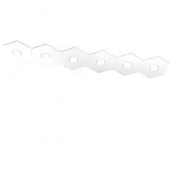 Plafoniera Moderna Hexagon Metallo Bianco 6 Luci Led 12X6W