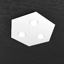 Plafoniera Moderna Esagonale Hexagon Metallo Bianco 3 Luci Led 12X3W