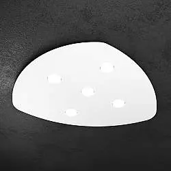 Plafoniera Moderna Shape Metallo Bianco 5 Luci Gx53