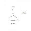 Sospensione Contemporanea Cup Metallo Grigio 1 Luce E27 D.35Cm 1144_S35-GR