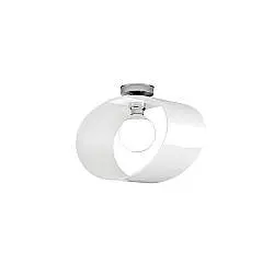 Plafoniera Moderna Lap Metallo E Vetro Bianco 1 Luce E27 42Cm