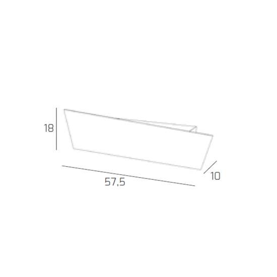 Applique Moderna Rumble Metallo Grigio 1 Luce 2G11 57,5Cm 1147_A60-GR