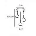 Sospensione Contemp. Rosone Tondo Future Met. Bianco Vetro Trasp. 3 Luci E27 1155BI_S3TP-TR