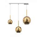 Sospensione Contemp. Rett. Future Metallo Cromo Vetro Oro 3 Luci E27 1155CR_S3RMIX-OR