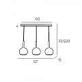 Sospensione Contemporanea Rosone Rett. Future Met. Cromo Vetro Ambra 3 Luci E27 1155CR_S3RP-AM