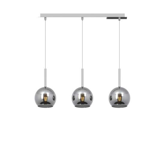 Sospensione Contemporanea Rosone Rett. Future Metallo E Vetro Cromo 3 Luci E27 1155CR_S3RP-CR