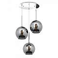 Sospensione Contemp. Rosone Tondo Future Met. Cromo Vetro Cromo 3 Luci E27 D52Cm 1155CR_S3TG-CR