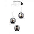 Sospensione Contemp. Rosone Tondo Future Met. Cromo Vetro Cromo 3 Luci E27 D47Cm 1155CR_S3TM-CR