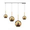 Sospensione Contemp. Rett. Future Metallo Cromo Vetro Oro 4 Luci E27 1155CR_S4RMIX-OR