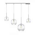 Sospensione Contemp. Rett. Future Metallo Cromo Vetro Trasparente 4 Luci E27 1155CR_S4RMIX-TR