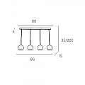 Sospensione Contemp. Rosone Rett. Future Metallo Cromo Vetro Rame 4 Luci E27 1155CR_S4RP-RA