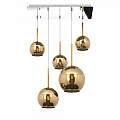 Sospensione Contemp. Rett. Future Metallo Cromo Vetro Oro 5 Luci E27 1155CR_S5RMIX-OR
