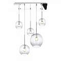 Sospensione Contemp. Rett. Future Metallo Cromo Vetro Trasparente 5 Luci E27 1155CR_S5RMIX-TR