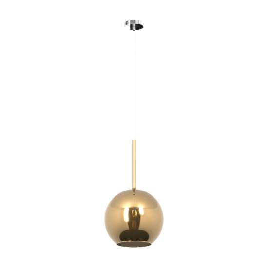 Sospensione Contemporanea Future Metallo Cromo Vetro Oro 1 Luce E27 D.25Cm 1155CR_SG-OR