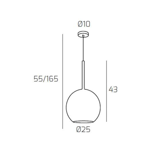 Sospensione Contemporanea Future Metallo Cromo Vetro Oro 1 Luce E27 D.25Cm 1155CR_SG-OR