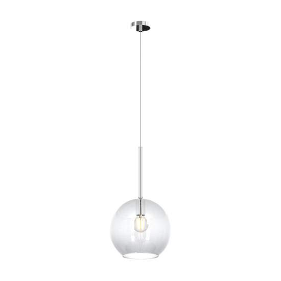 Sospensione Contemporanea Future Metallo Cromo Vetro Trasp. 1 Luce E27 D.25Cm 1155CR_SG-TR